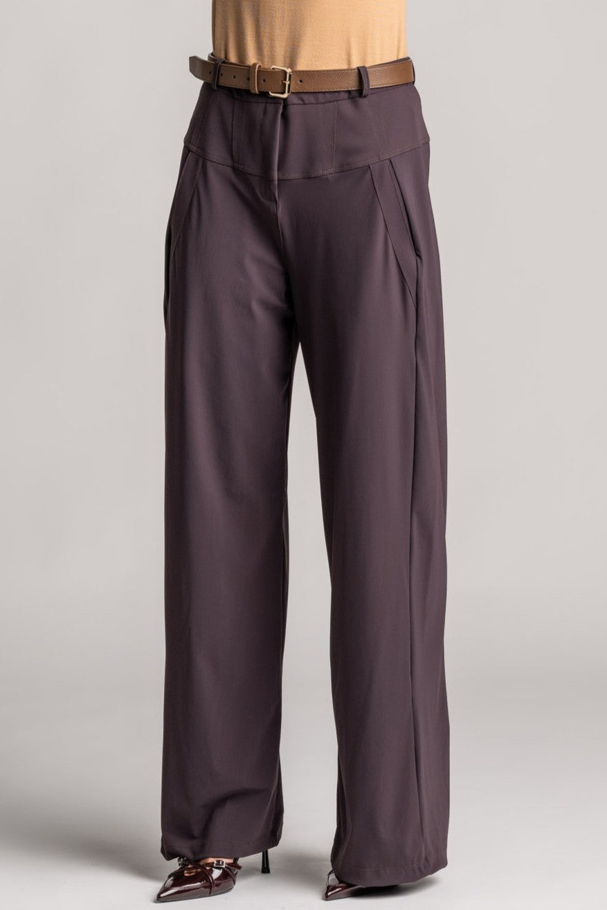 PAULA RYAN Wide Leg Pant - Cocoa Plum - Paula Ryan