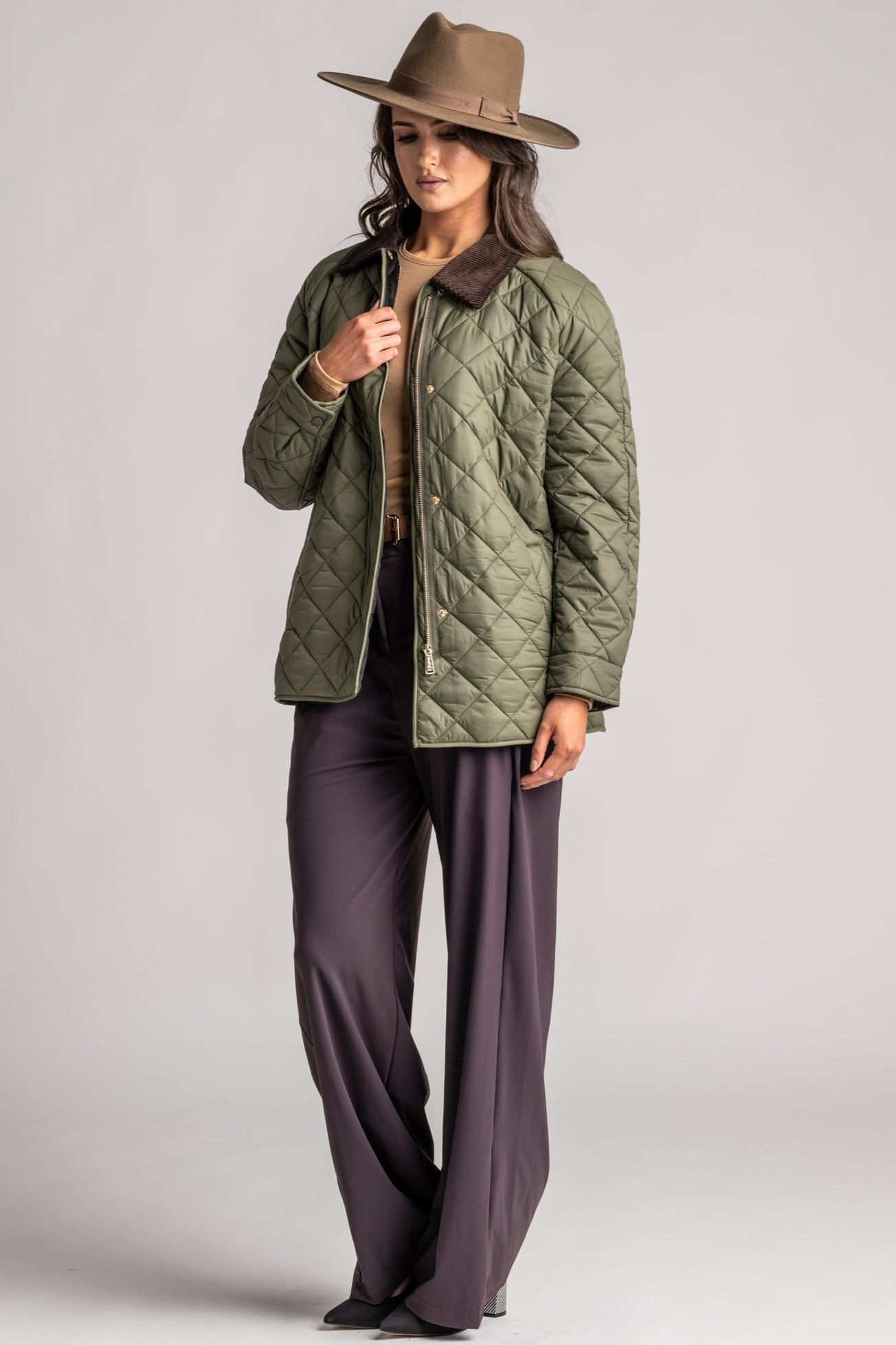 MOKE Daisy Quilt Jacket - Olive - Magpie Style