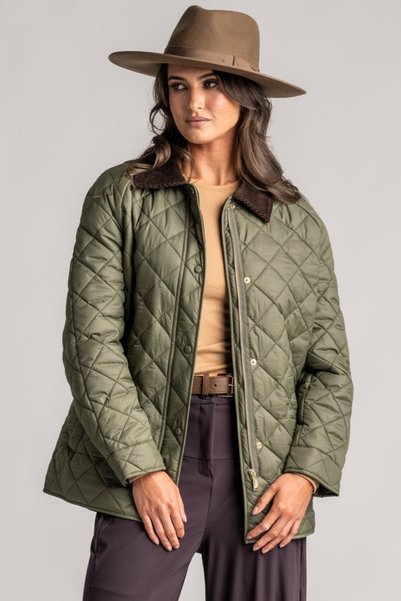 MOKE Daisy Quilt Jacket - Olive - Magpie Style