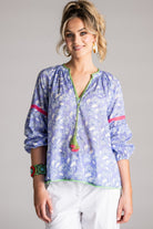 PLACE DU SOLEIL Lila Print Top - Lilac - Magpie Style