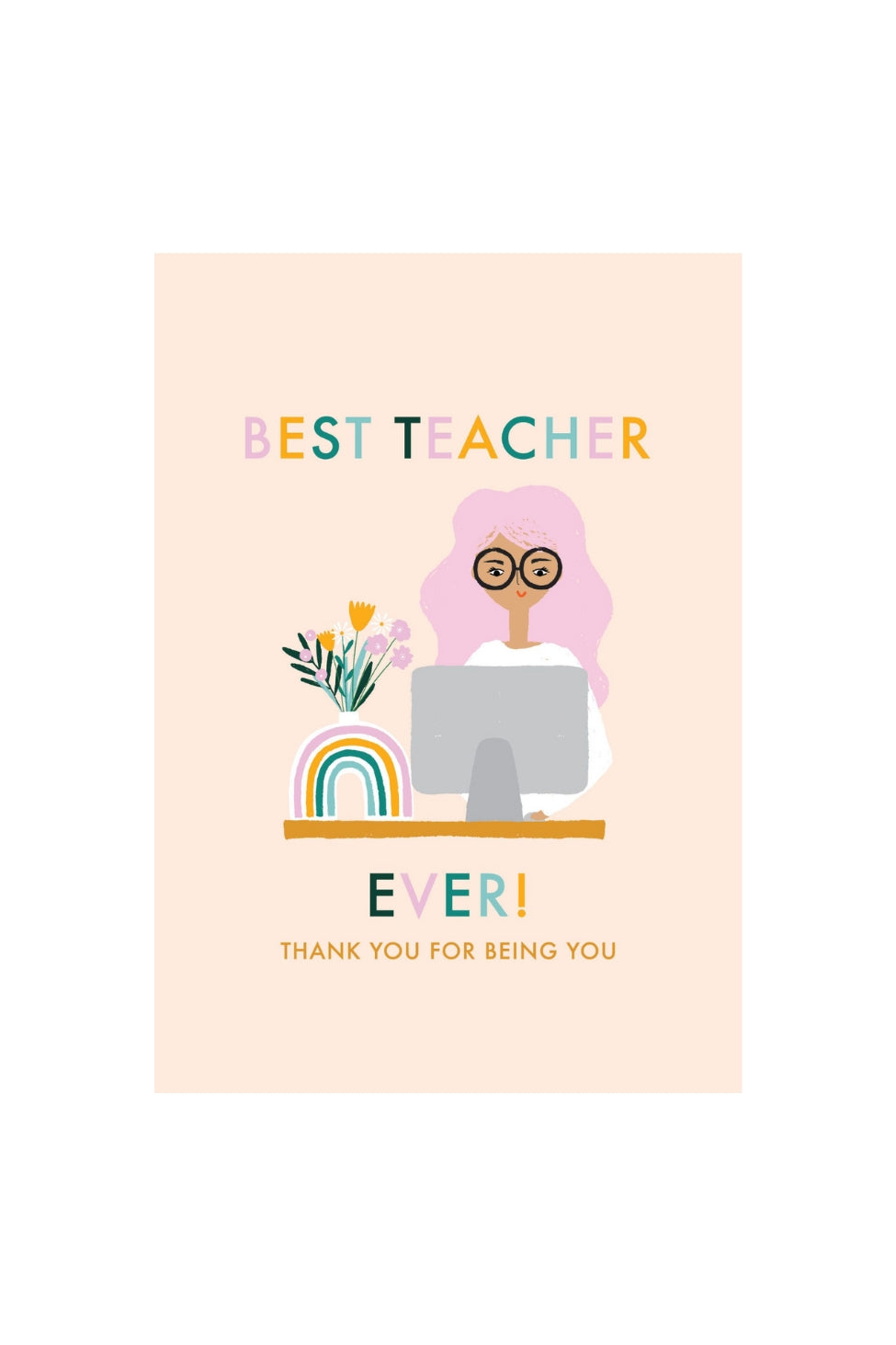 Card - Best Teacher Pink