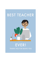 Card - Best Teacher Blue - Magpie Style