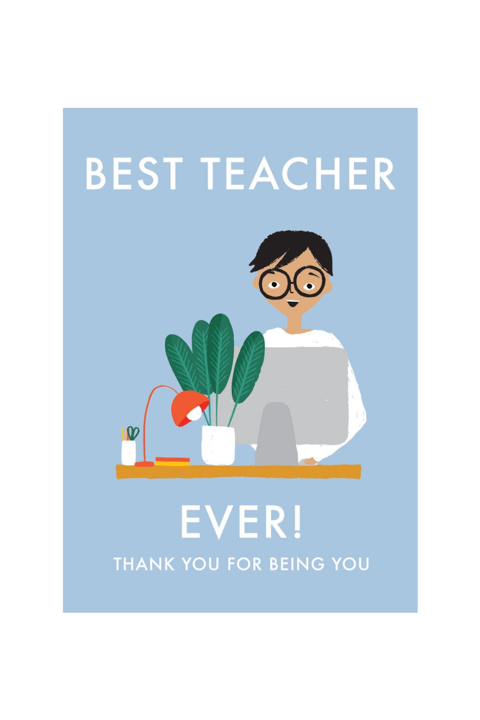 Card - Best Teacher Blue - Magpie Style