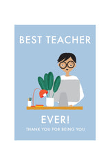 Card - Best Teacher Blue