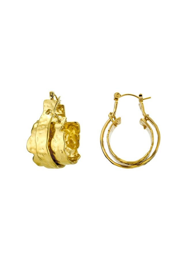 Dahlia Textured Tri-hoop Earrings - Magpie Style