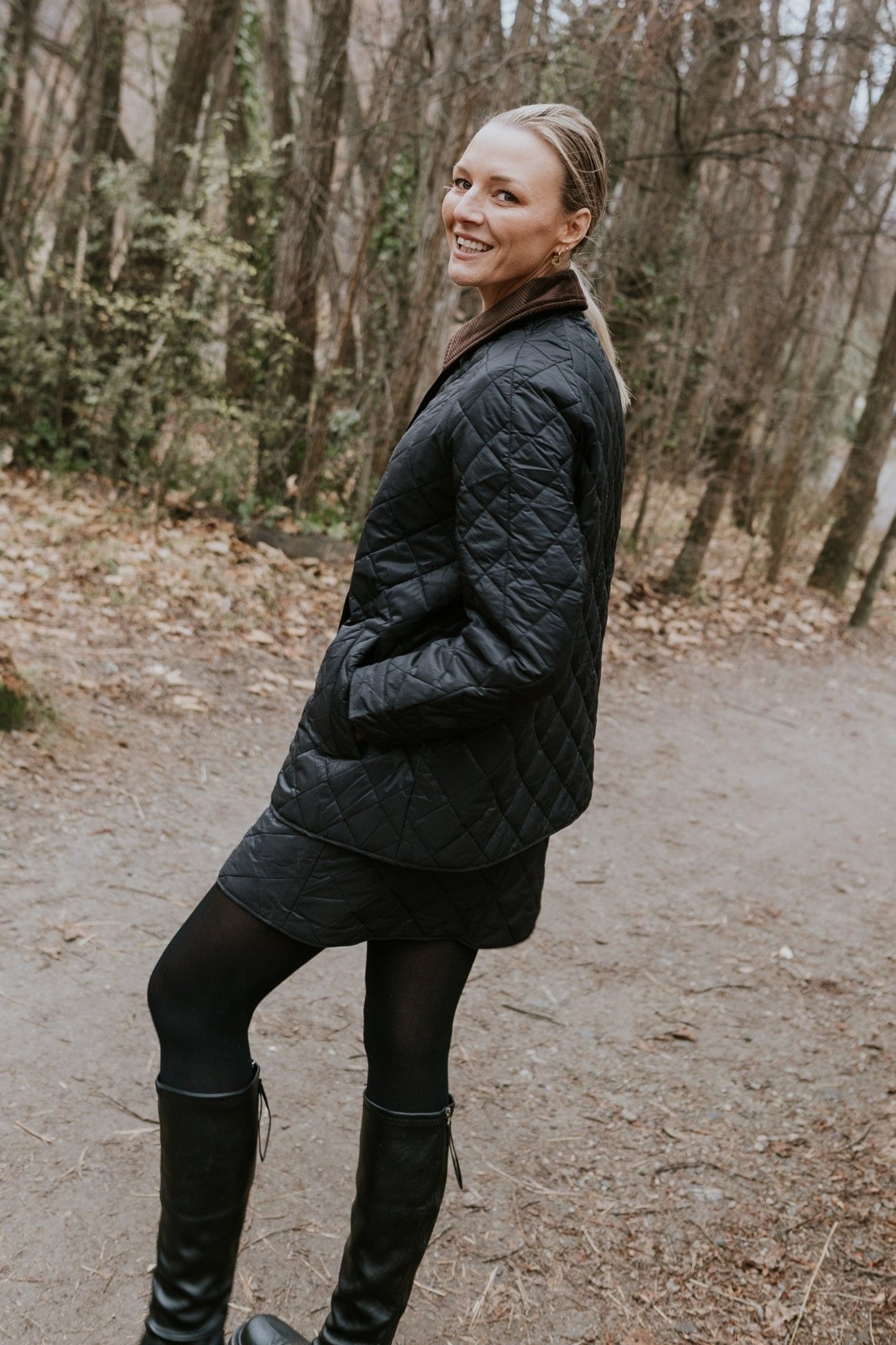 MOKE Daisy Quilt Jacket - Black - Magpie Style