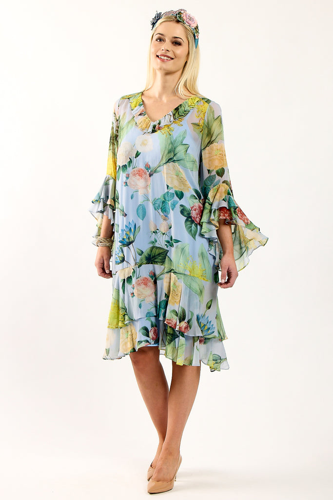 TRELISE COOPER Frill Got It Dress - Dusty Blue - Magpie Style