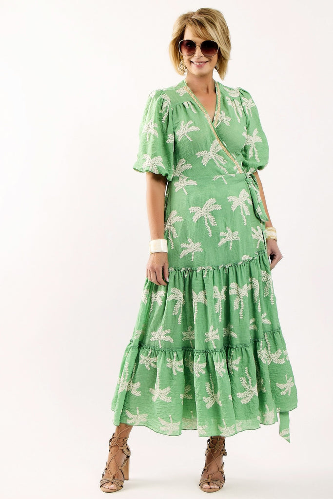 COOPER Wrap it Up Dress - Green Palms - Magpie Style
