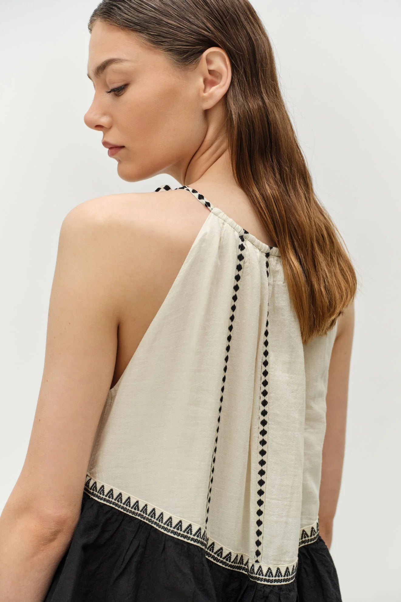 DEVOTION TWINS Kleio Long Dress - Black/Off White - Magpie Style