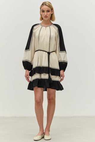 DEVOTION TWINS Emphasis Short Dress - Black/Off White