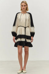DEVOTION TWINS Emphasis Short Dress - Black/Off White