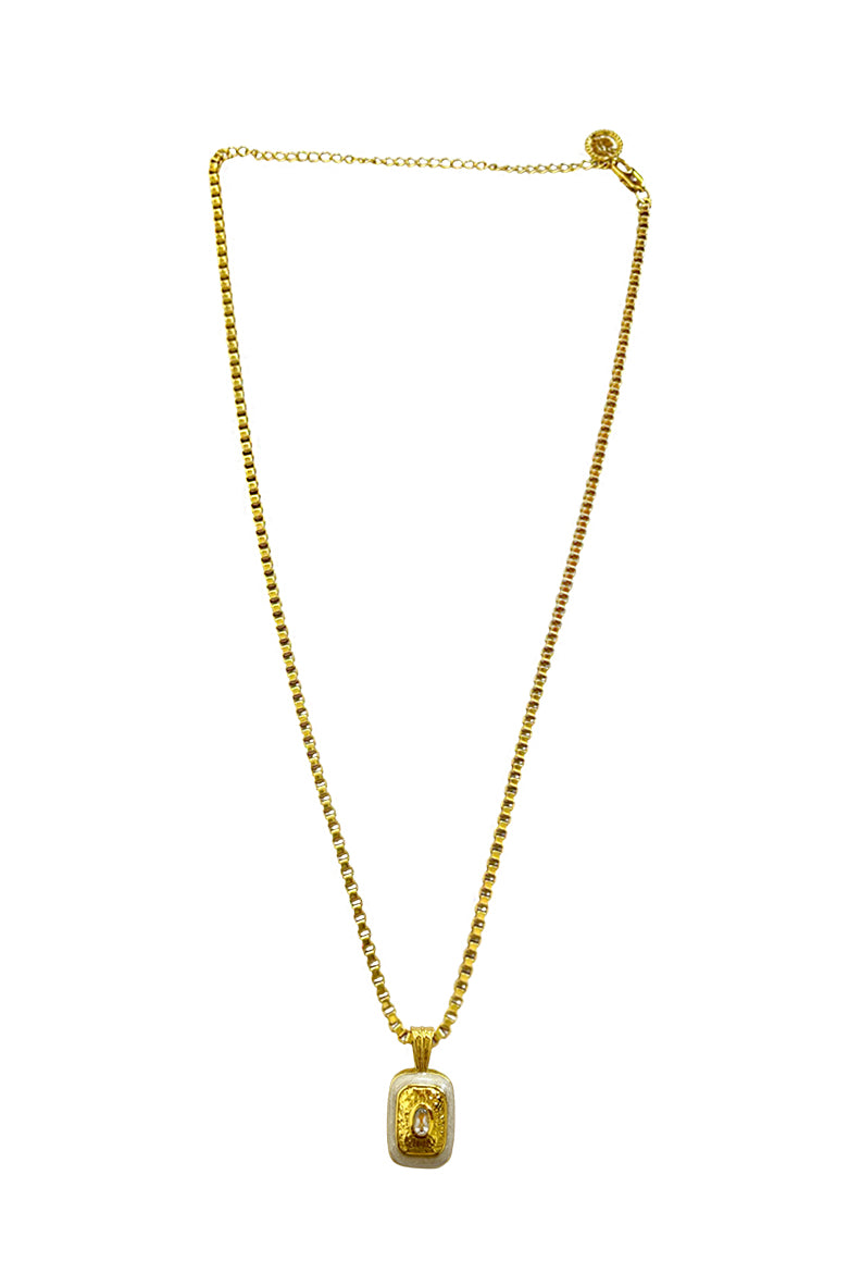 MOUNTAIN & MOON Eva Necklace Crystal Quartz & Enamel Gold PRE ORDER - Magpie Style