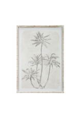 Vintage Cluster of Palms Frame Glass Print