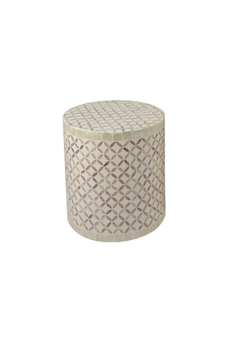 Dorothy Small Taupe Inlay Table