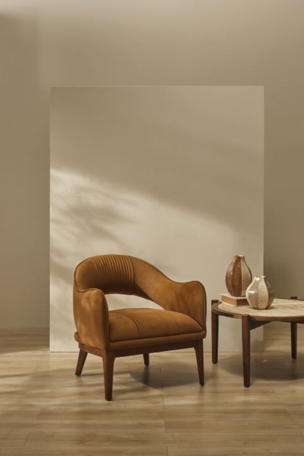 Arcadia Armchair - Mustard/Walnut - Magpie Style