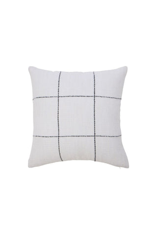 Graphite Weave Cushion - Black on Natural