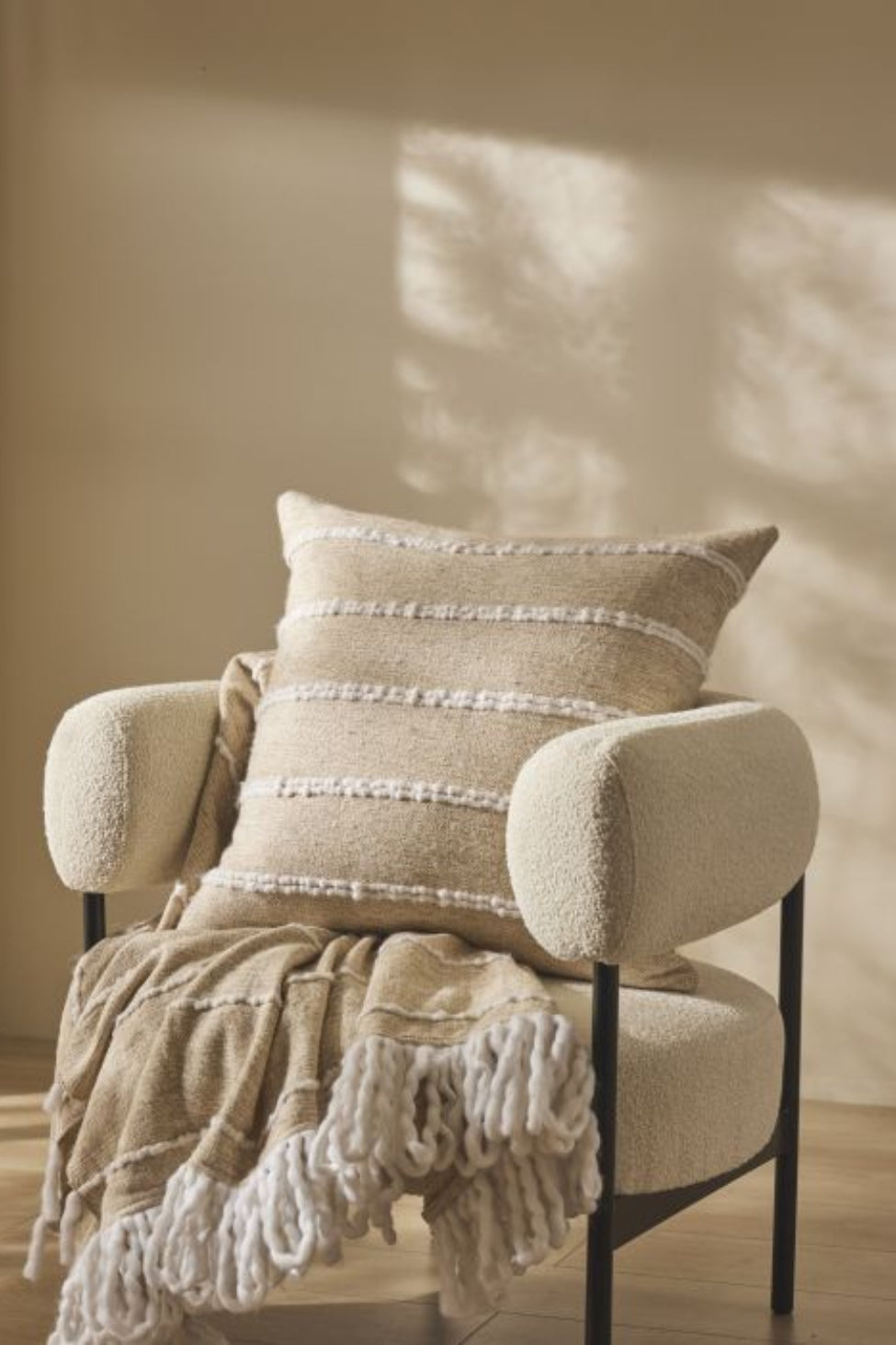 Drift Natural Stripe Cushion - Magpie Style