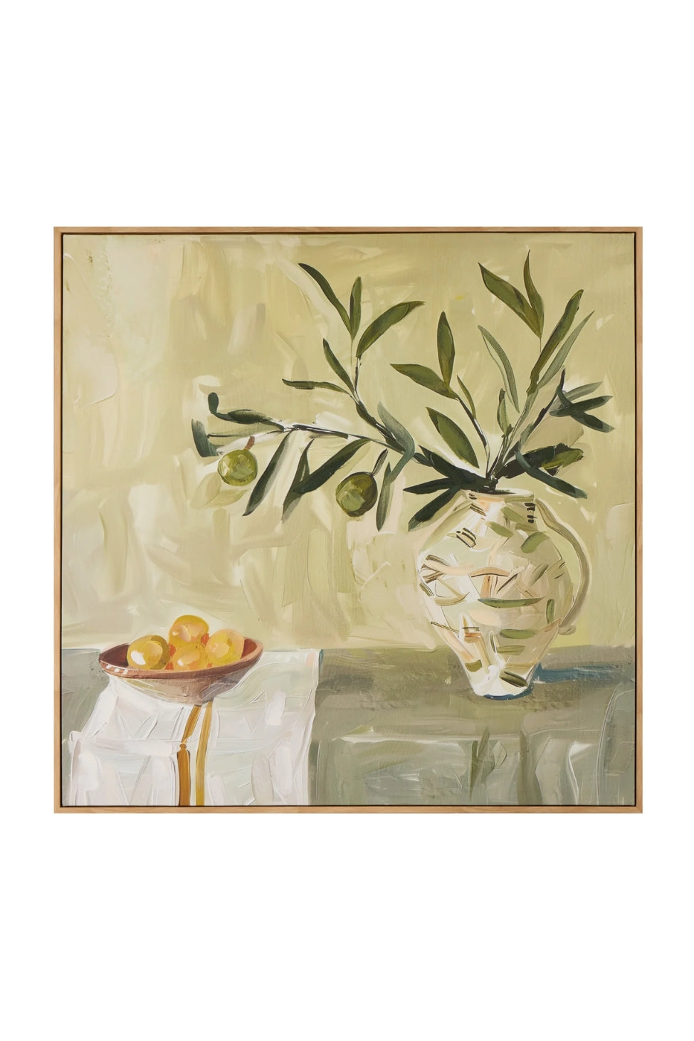 Olive Branch Still Life Framed Canvas - Magpie Style