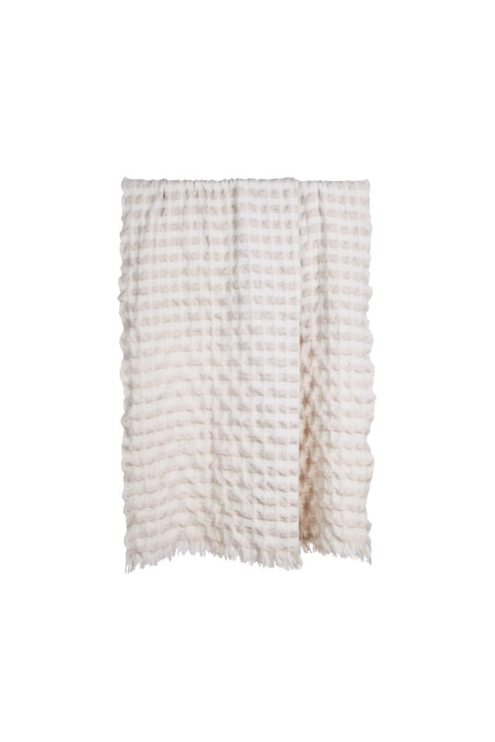 Ivory Waffle Textured Throw - Magpie Style