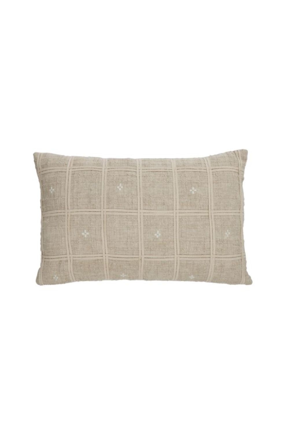 Sandstone Check Lumbar Cushion - Magpie Style
