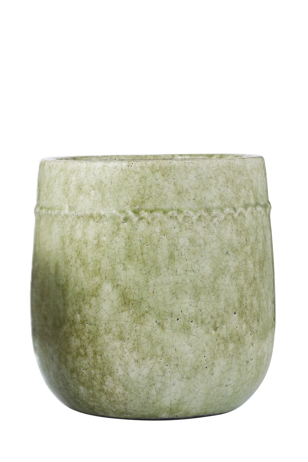 Sage Crackle Planter - 24cm