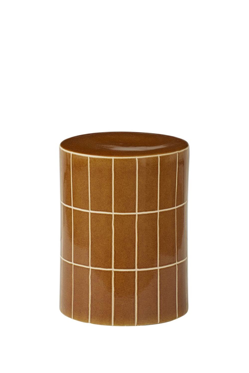 Caramel Grid Ceramic Stool