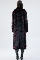 UNREAL FUR Gonzo Coat - Striped Burgundy - Magpie Style