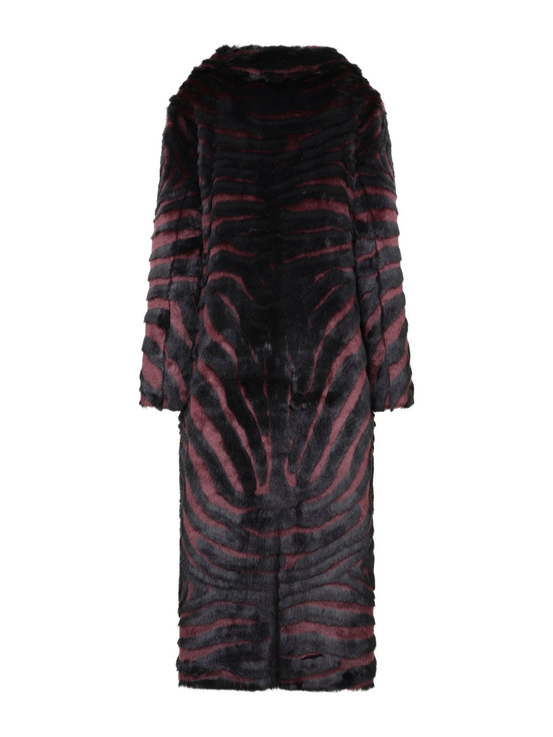UNREAL FUR Gonzo Coat - Striped Burgundy - Magpie Style