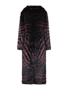 UNREAL FUR Gonzo Coat - Striped Burgundy - Magpie Style