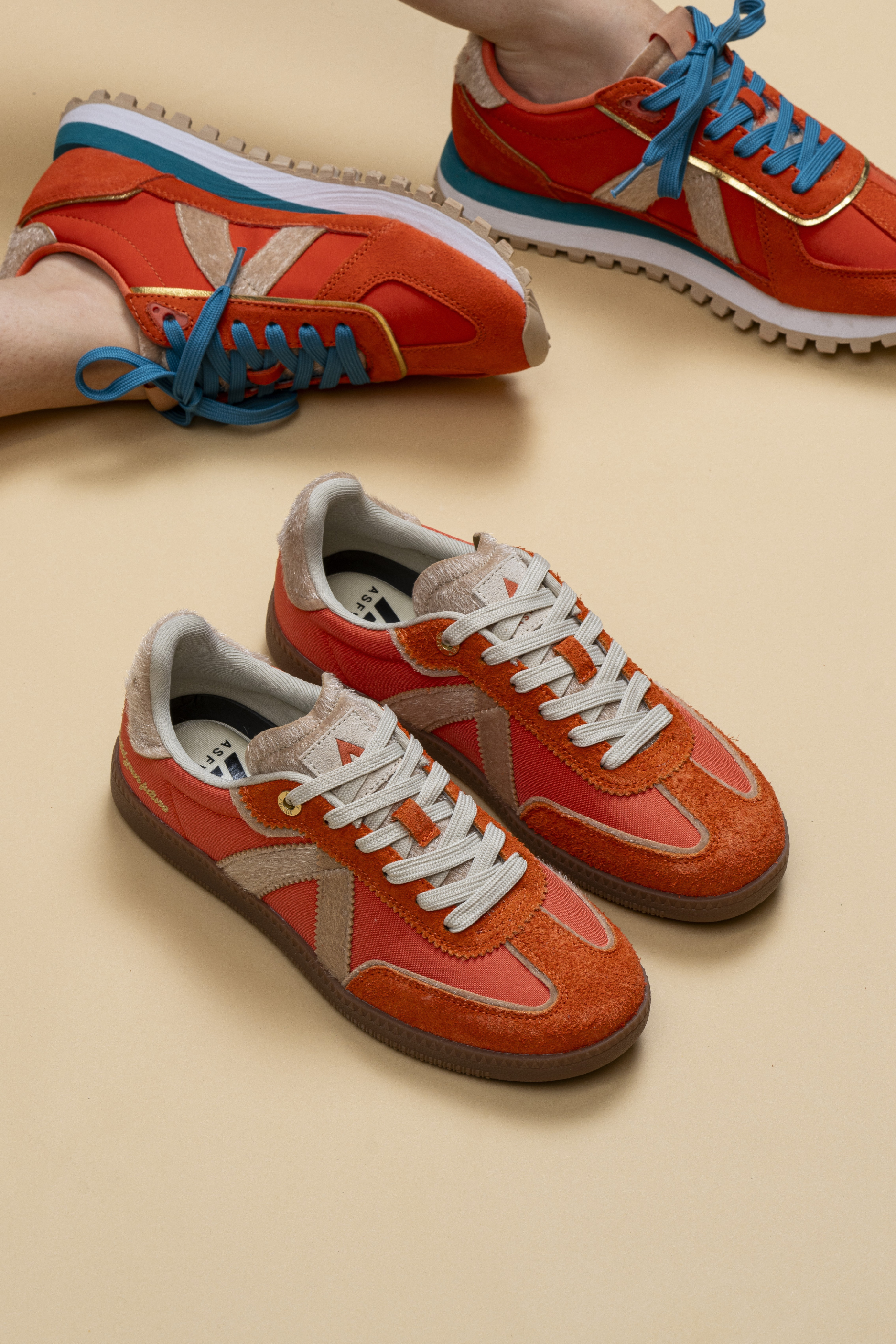 ASFVLT Elite Classic Sneaker - Orange/Tan Pony - Magpie Style