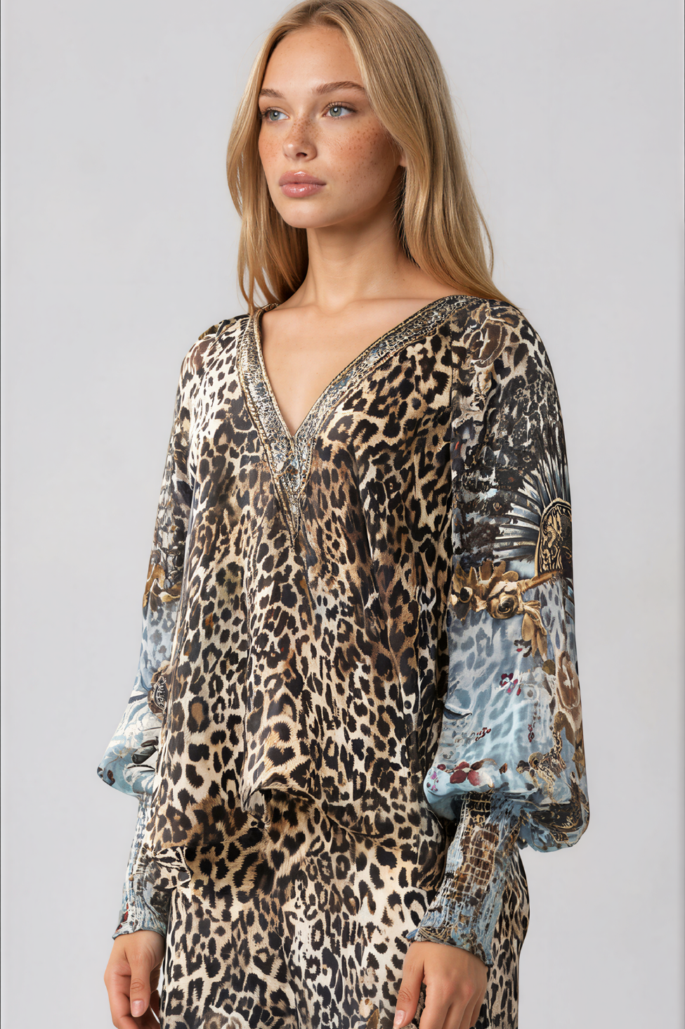 CAMILLA Shirred Cuff Blouse - Fiesta, Siesta, Repeat