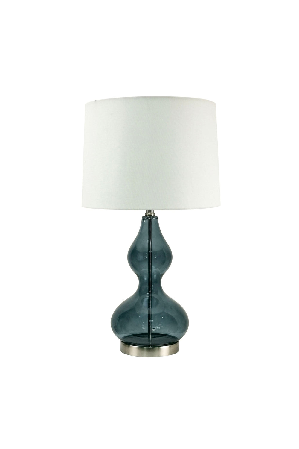Smokey Blue Glass Gourd Lamp