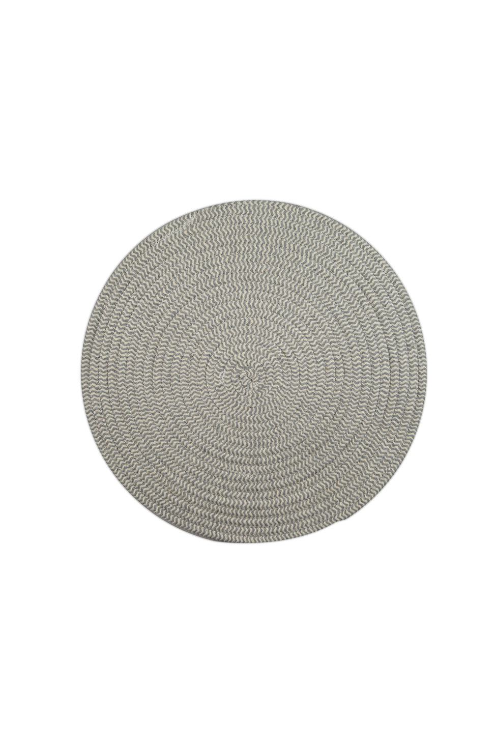 Spiral Round Cotton Placemat 38cm Grey/White - Magpie Style