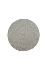 Spiral Round Cotton Placemat 38cm Grey/White