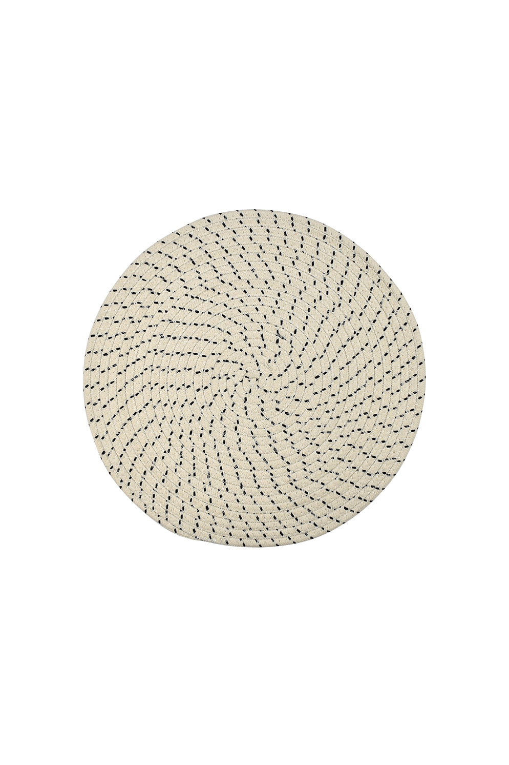 Spiral Cotton Placemat 38cm White/ Navy