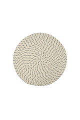 Spiral Cotton Placemat 38cm White/ Navy
