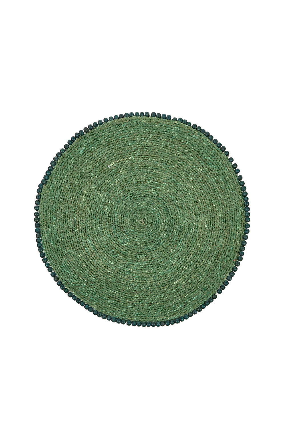 Vacay Beaded Seagrass Placemat - 38cm Green - Magpie Style