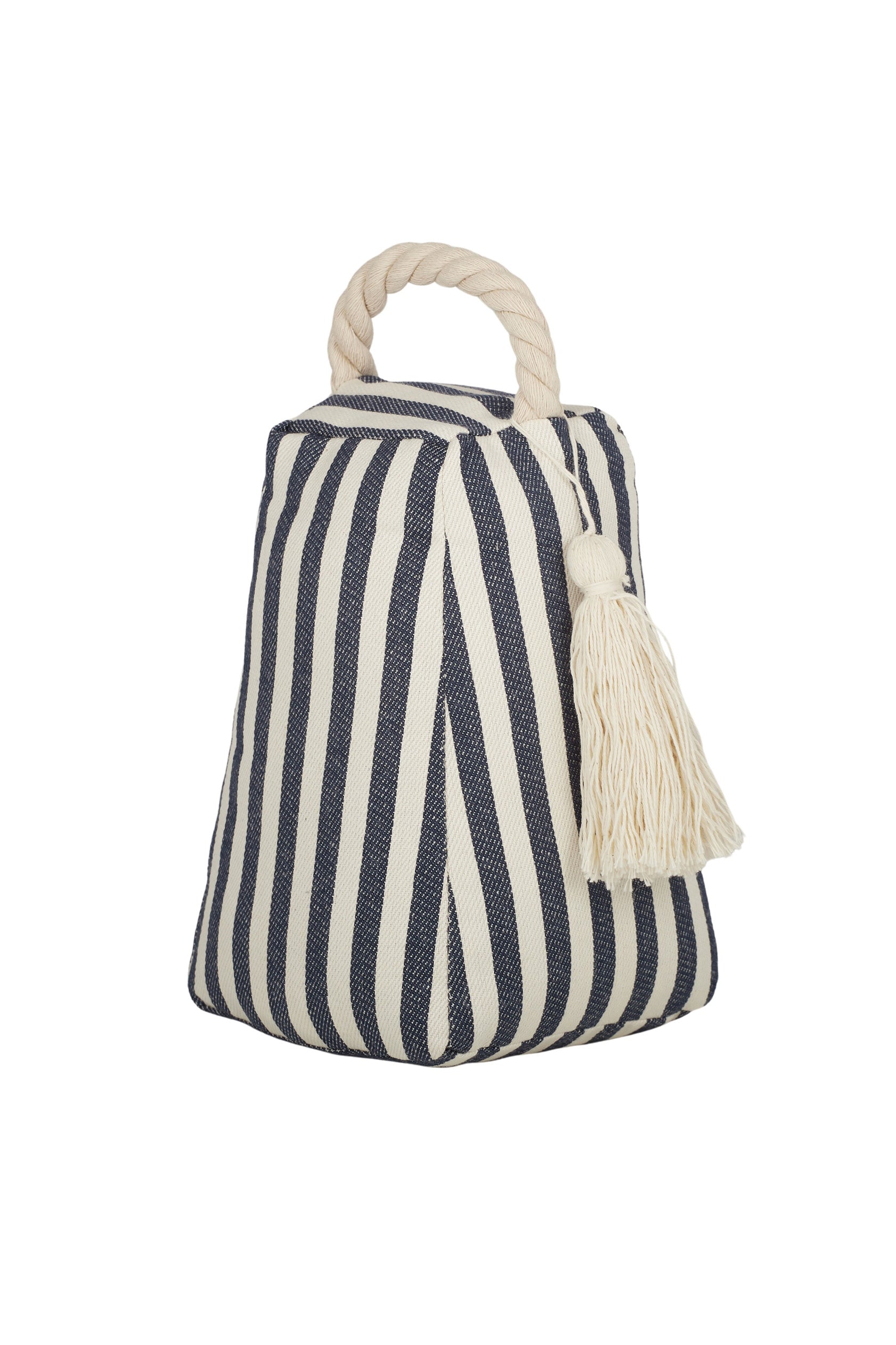 Cabana Stripe Door Stop w Tassel Navy/Wht - Magpie Style
