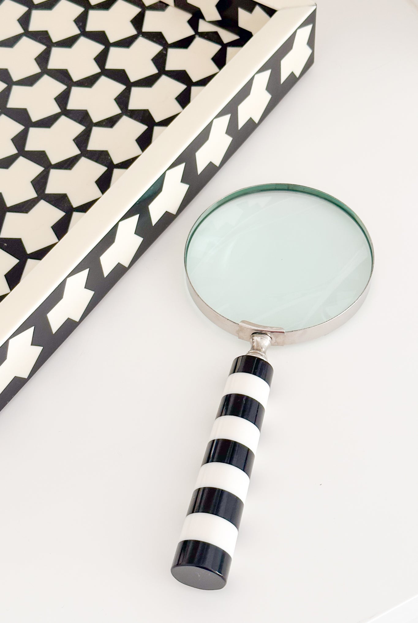 Brass Magnifying Glass - Stripes - Magpie Style