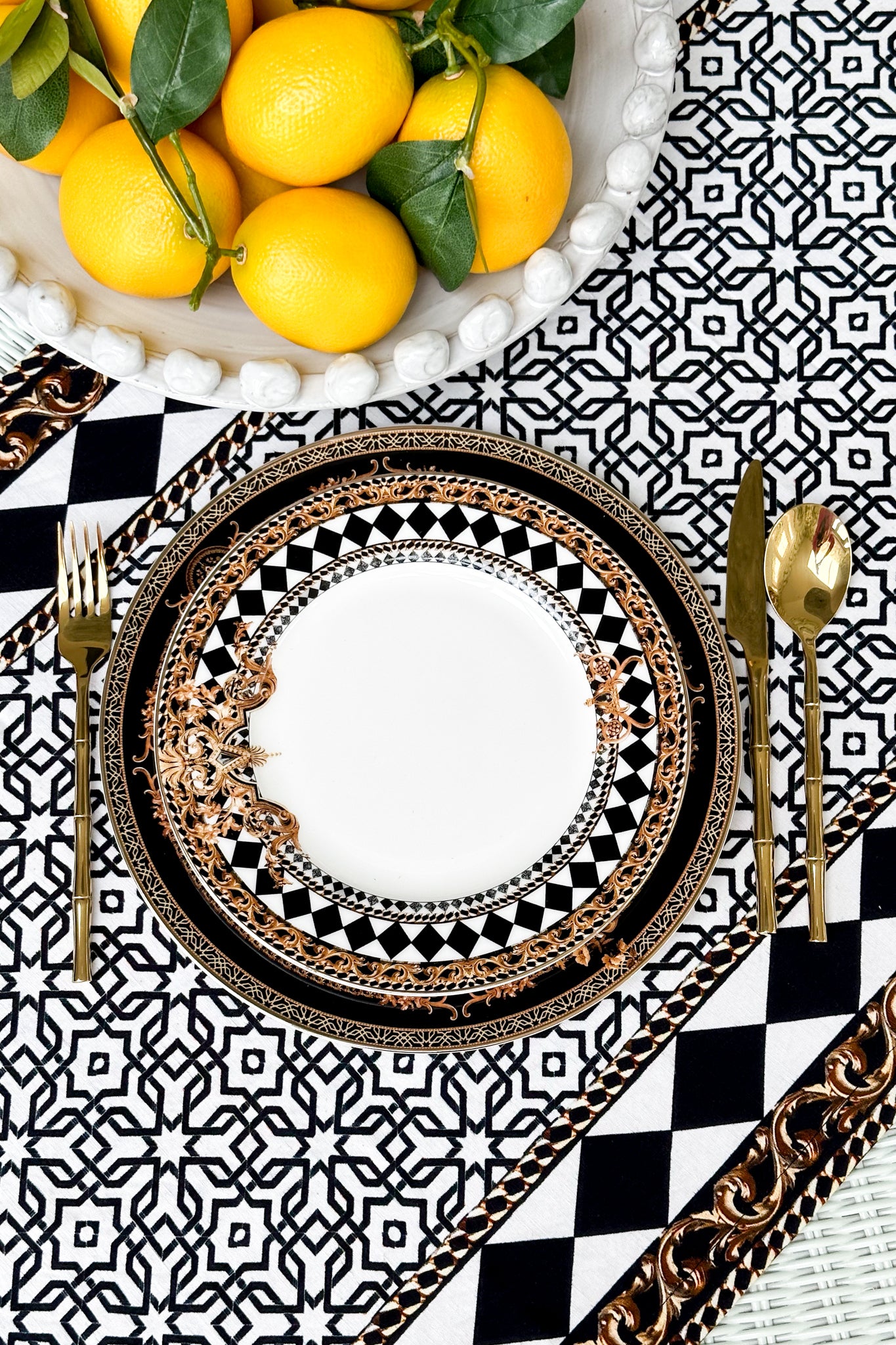 MAGPIE HOME Gold Bamboo Knife, Fork & Dessert Spoon (Set of 3) - Magpie Style