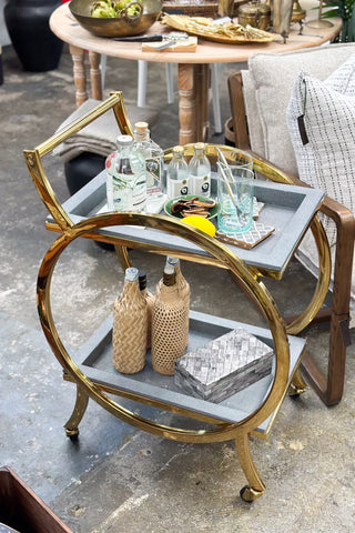 Margo Bar Trolley Gold & Grey