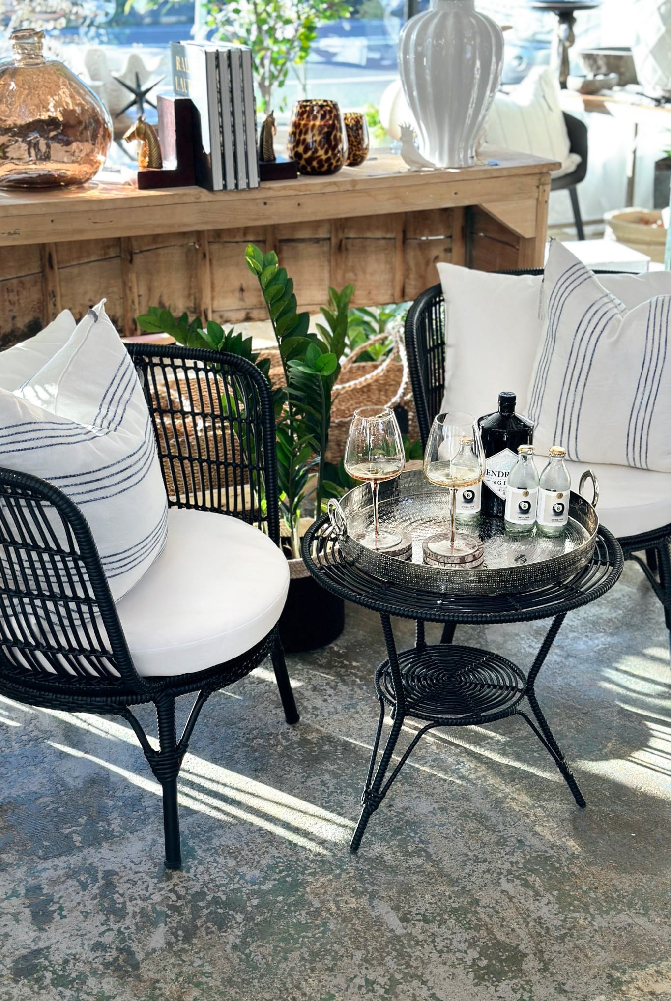 Clifton Outdoor 3 Piece Setting - Black - Magpie Style