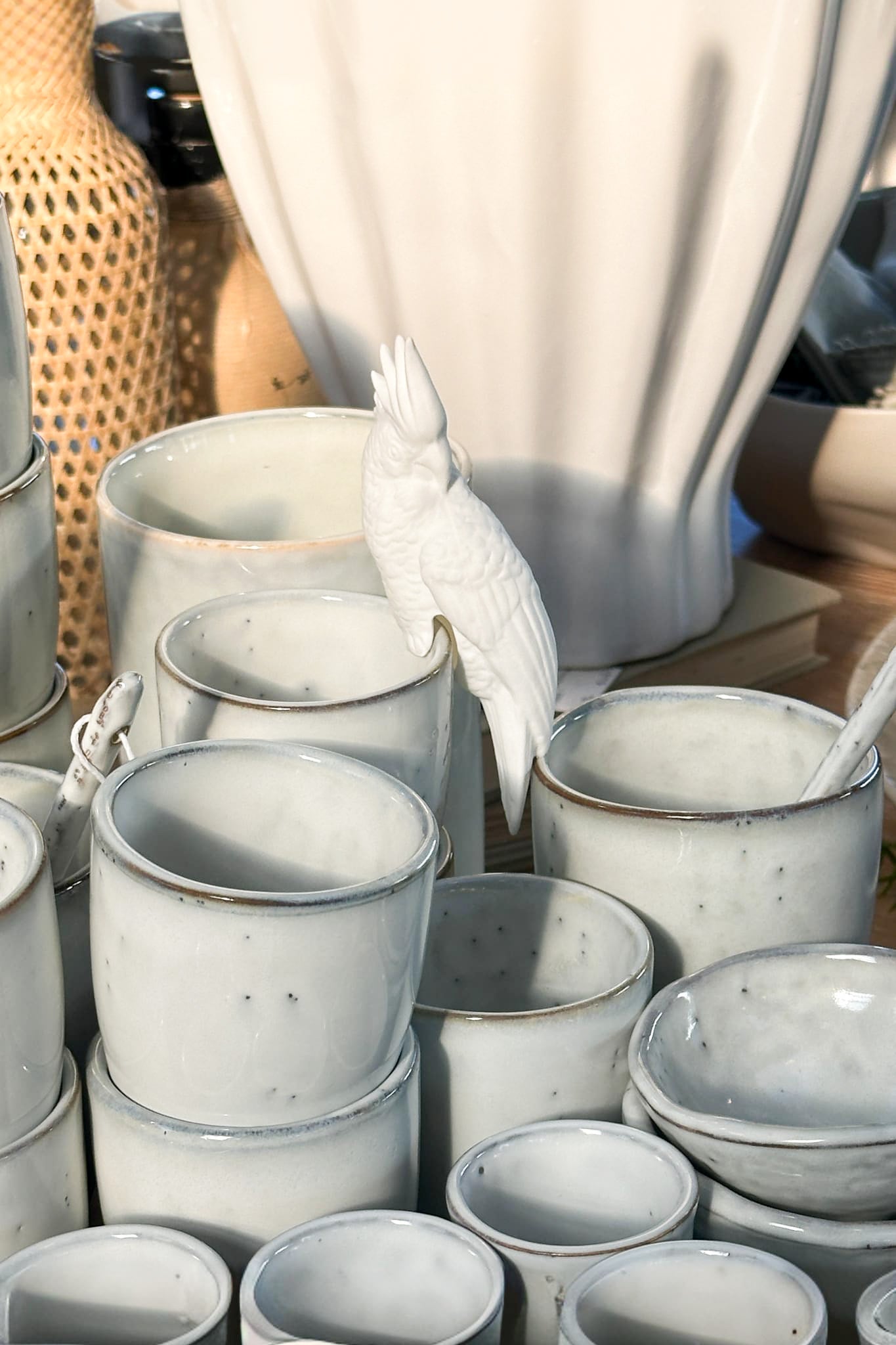 Porcelain Hanging Bird - Cockatoo - Magpie Style