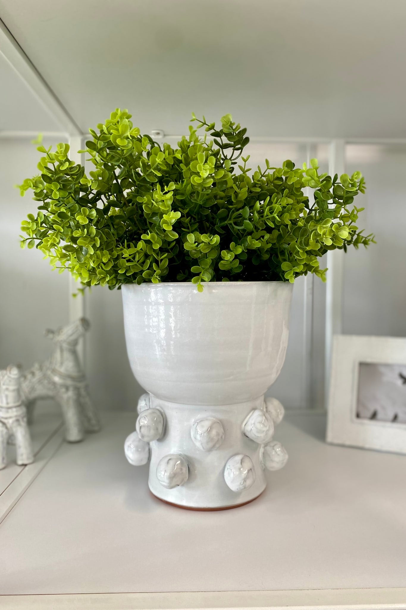 Terracotta Ball Planter 26cm White - Magpie Style