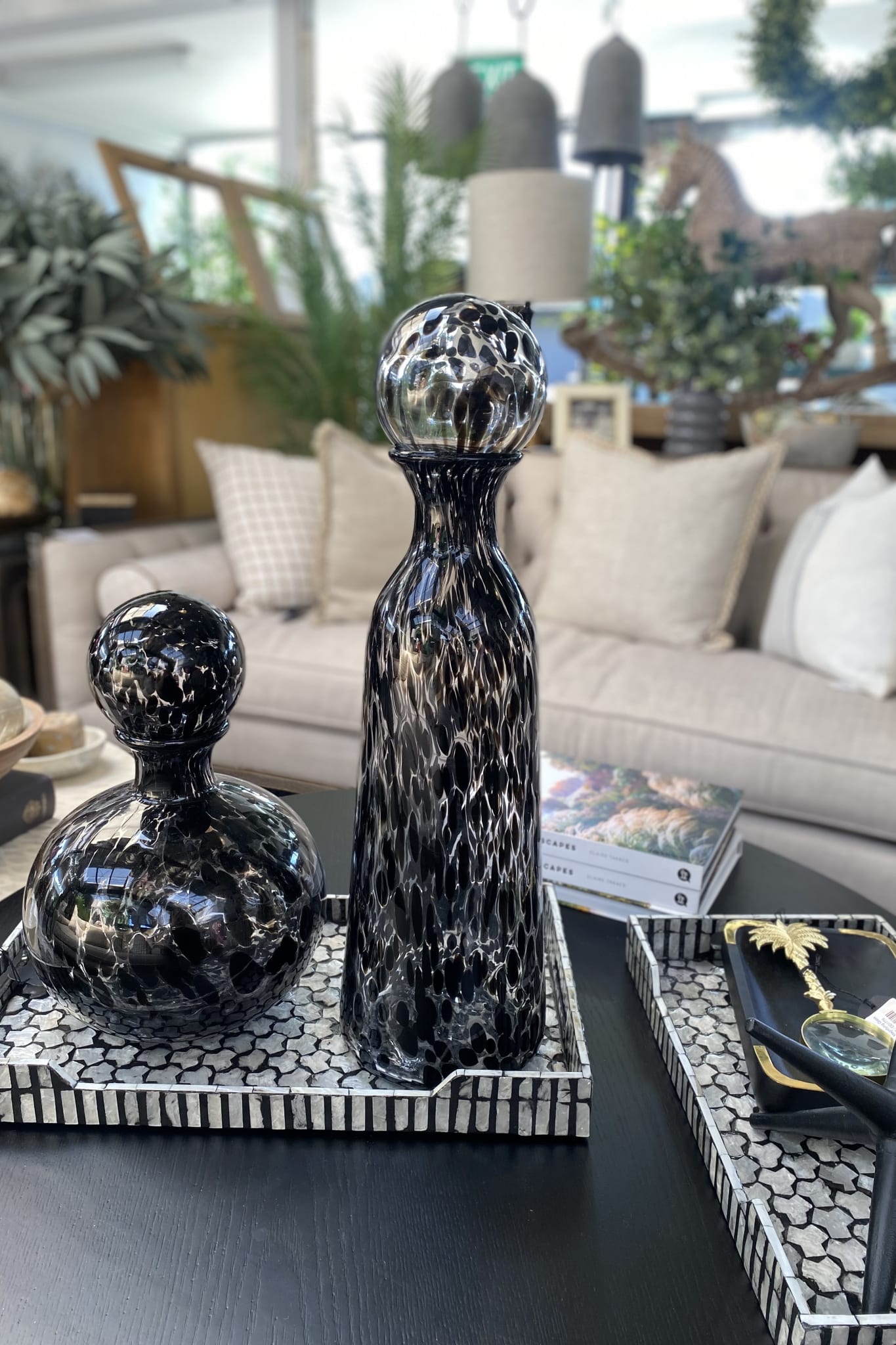 Glass Decanter 59cm Black - Paula Ryan