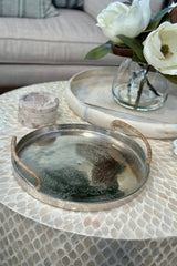 Round Tray With Rattan Deco Handles (35cm)