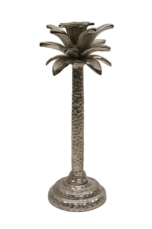 Aluminium Palm Candle Stick - Nickel - Magpie Style