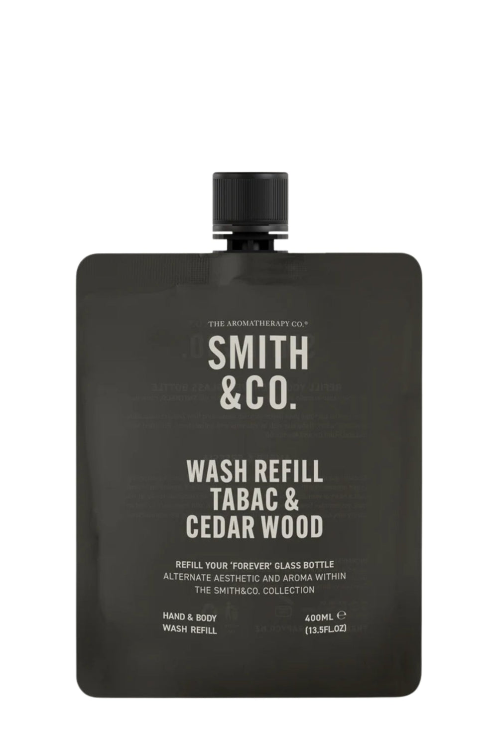 SMITH & CO Hand & Body Wash Refill 400ml - Tabac & Cedar Wood