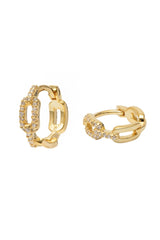 Crystal Gold Huggies - 18ct gold plated