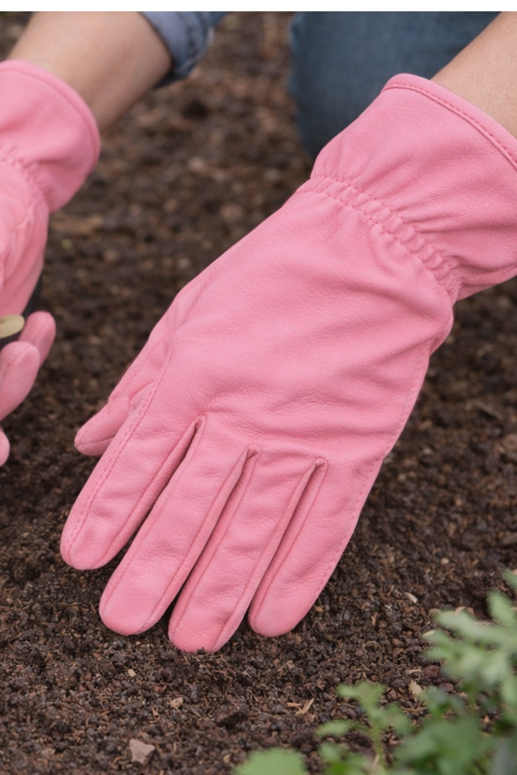 Medium Leather Gardening Glove - Pink - Magpie Style